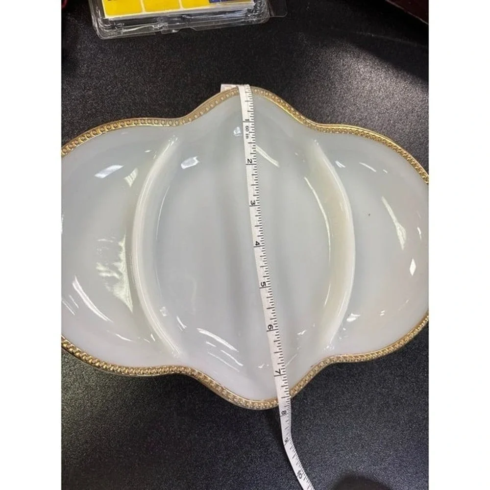 Fire King Milk Glass Relish‎ Dish (1098)